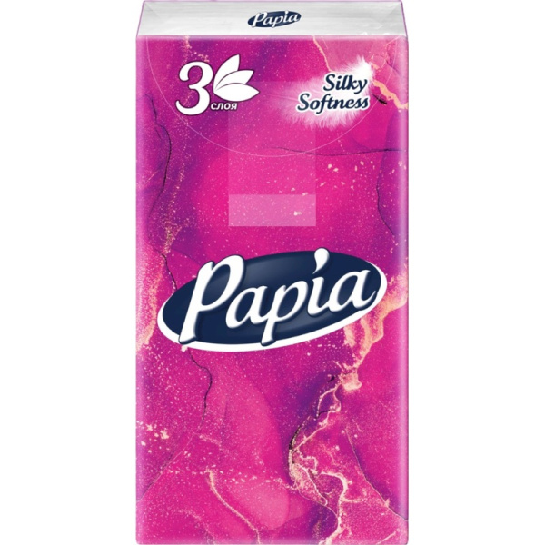 Носовые платочки бумажные Papia Silky Softness 3-слойные