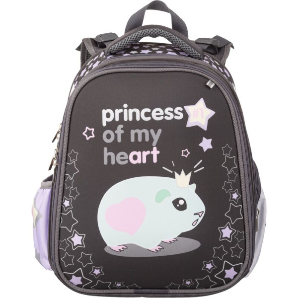 Ранец Комус Класс Basic Princess анатомический черный принцесса морских  свинок с двумя  отделениями