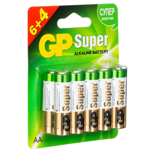 Батарейки AA пальчиковые GP Super (10 штук в упаковке)