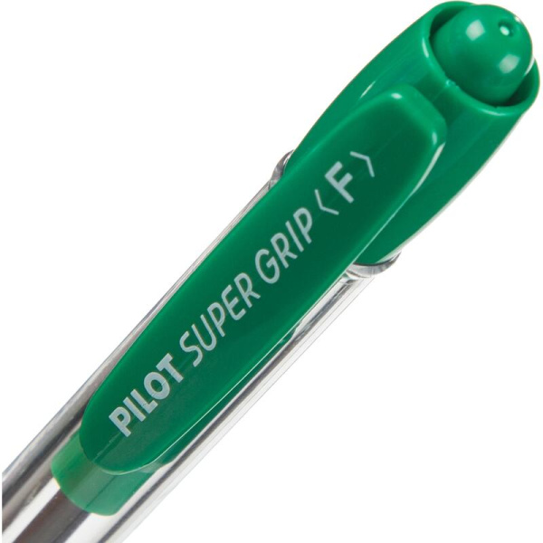 Ручка шариковая автоматическая Pilot BPGP-10R-F G Super grip зеленая  (толщина линии 0.22 мм)