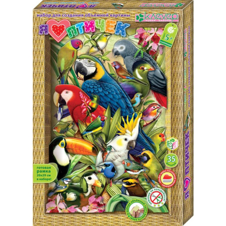 Набор для изготовления картины Клевер Я люблю птичек