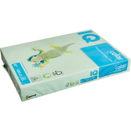 Бумага цветная для офисной техники IQ Color (А3, 80 г/кв.м, MG28-зеленый, 500 листов)