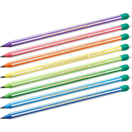Карандаш чернографитный HB с ластиком BIC Evolution Stripes заточенный  шестигранный Карандаш чернографитный HB с ластиком BIC Evolution Stripes заточенный  шестигранный