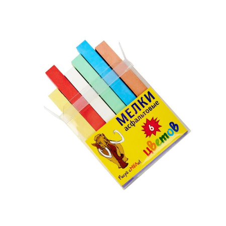 Мел для асфальта МЕЛАН цветной 6 штук 6 цветов