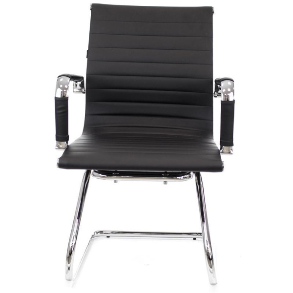 Конференц-кресло Everprof Leo CF черное (экокожа, металл серебро)