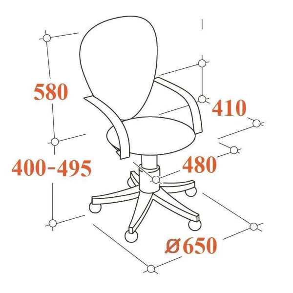 Кресло офисное Easy Chair 225 бежевое/черное (искусственная кожа/сетка, металл)