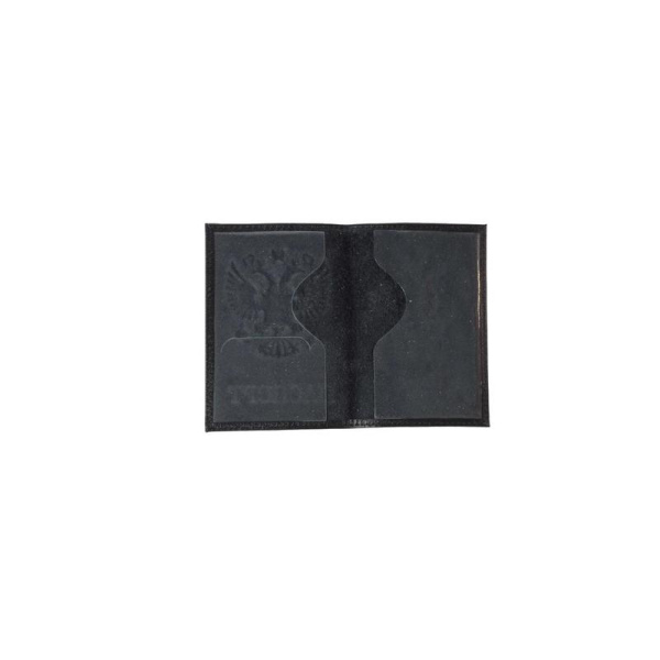 Обложка на паспорт Кожевенная Мануфактура Герб из натуральной кожи  черного цвета (Op0340303)