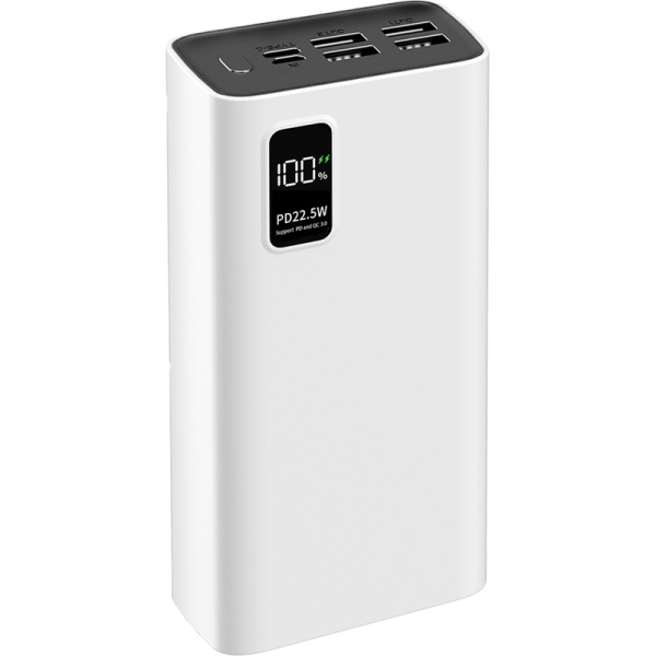 Внешний аккумулятор (power bank) Pero  PB07 30000 мАч белый  (4673759570115)