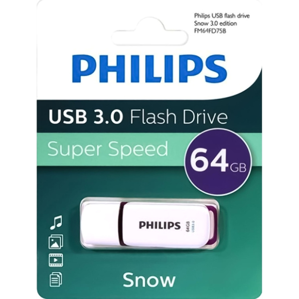 Флешка USB 3.0 64 ГБ Philips SNOW 3.0 (FM64FD75B/97)