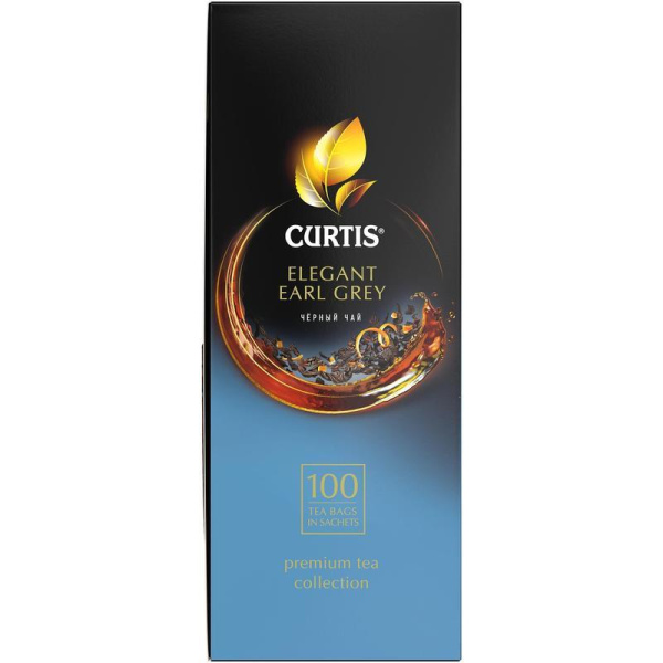 Чай Curtis Elegant Earl Grey черный с бергамотом и цедрой цитрусовых 100  пакетиков