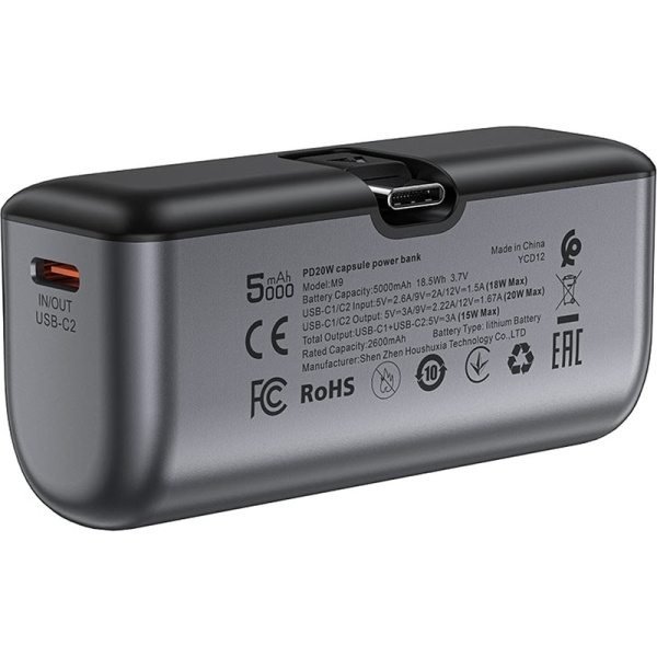 Внешний аккумулятор (power bank) Acefast M9 5000 мАч черный (AF-M9-BK)