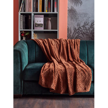 Плед Luscan микрофибра 200x220 см кофейный