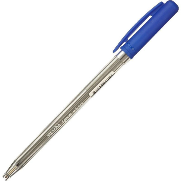 Ручка шариковая одноразовая автоматическая Attache Economy Spinner синяя (толщина  линии 0.5 мм)