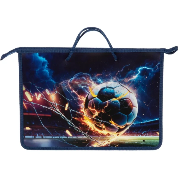 Папка для тетрадей Оникс Огненный мяч А4 с 1 отделением на молнии с  ручками