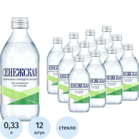 Вода минеральная Сенежская столовая негазированная 0.33 л
