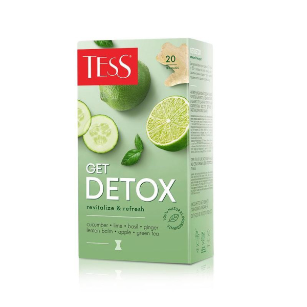 Чай Tess Get Detox revitalize&refresh зеленый 20 пакетиков