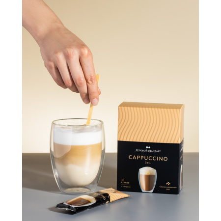 Кофе порционный растворимый Деловой Стандарт 3в1 Cappuccino 10 пакетиков  по 18 г