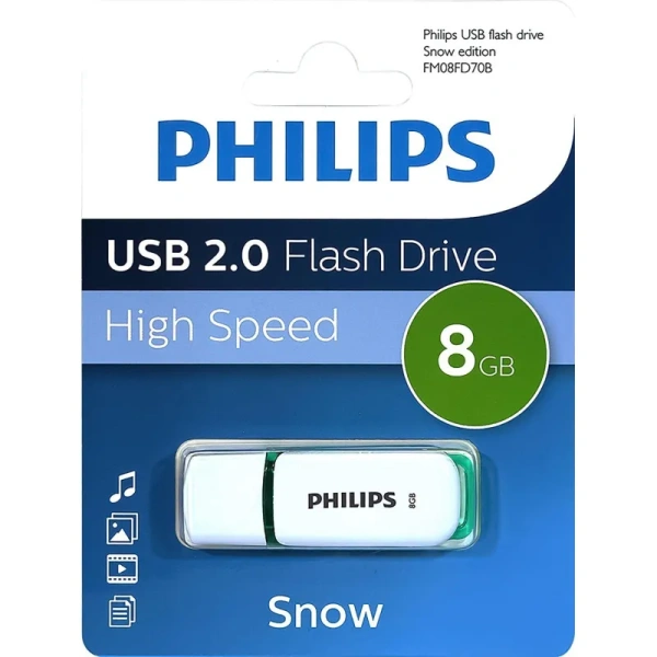 Флешка USB 2.0 8 ГБ Philips SNOW 2.0 (FM08FD70B/97)