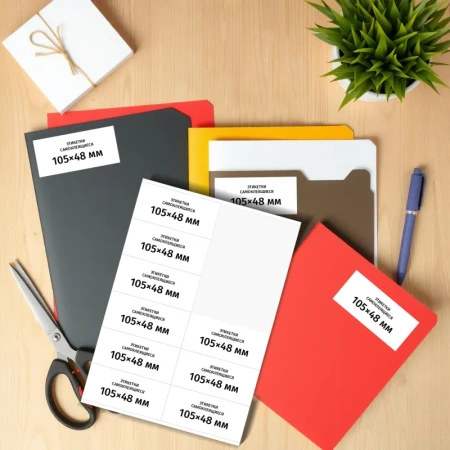 Этикетки самоклеящиеся ProMega Label белые 105х48 мм (12 штук на листе А4, 25 листов в упаковке)