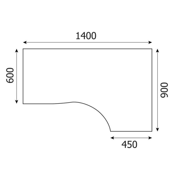 Стол эргономичный Simple SET140-1R правый (легно темный, 1400x900x760 мм)