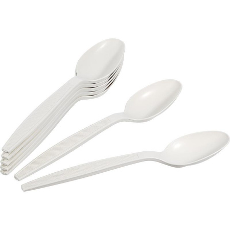 Ложка одноразовая столовая Green Mystery белая 170 мм 50 штук в упаковке Ложка одноразовая столовая Green Mystery белая 170 мм 50 штук в упаковке