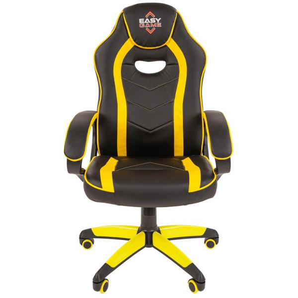 Кресло игровое Easy Game 687 TPU желтое/черное (экокожа, пластик)