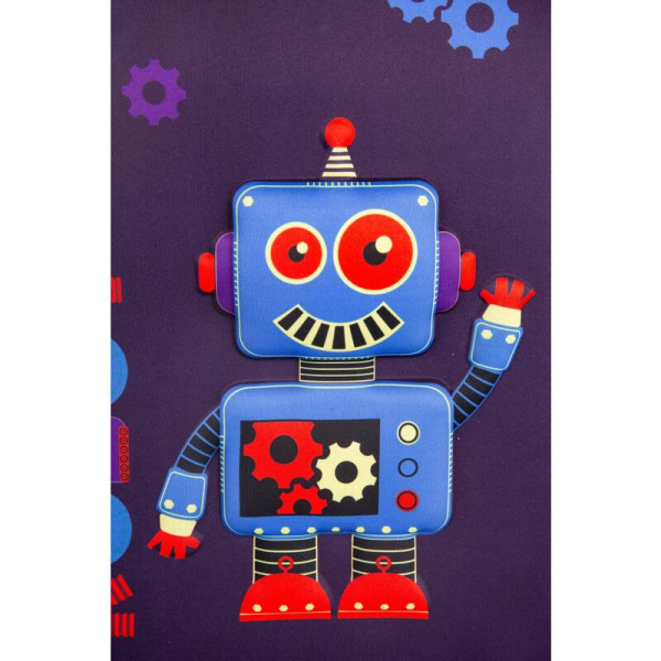Ранец Комус Класс (№1 School) 3D Robot фиолетовый с двумя отделениями