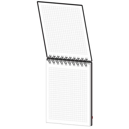 Блокнот Mariner Simplex А6 100 листов черный в клетку с фиксирующей резинкой на спирали (100х140 мм)