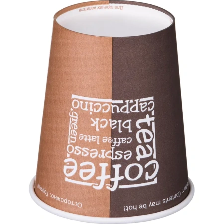 Стакан одноразовый бумажный 200 мл бежевый 50 штук в упаковке Комус Модерн