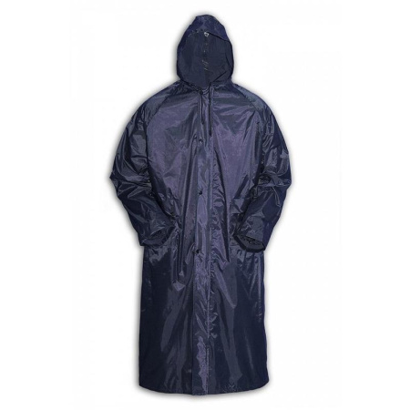 Плащ влагозащитный ПВХ на молнии и на кнопках синий (размер 60-62, XXXL)