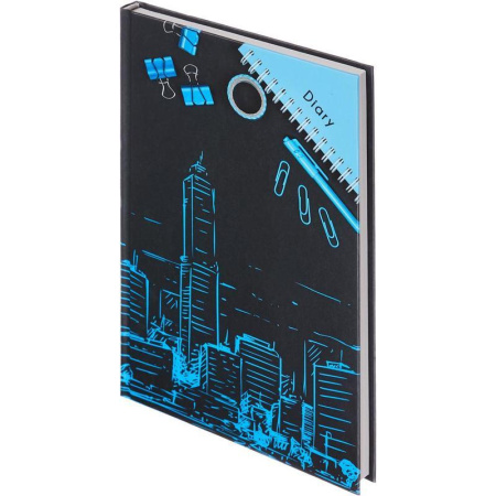 Ежедневник недатированный Канц-Эксмо Городские зарисовки 7БЦ А5 112 листов черный (206x135 мм)