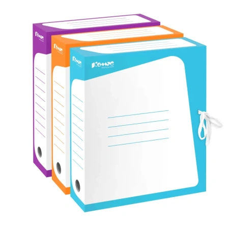 Короб архивный на 2-х завязках Комус А4 75 мм гофрокартон до 770 листов бирюзовый