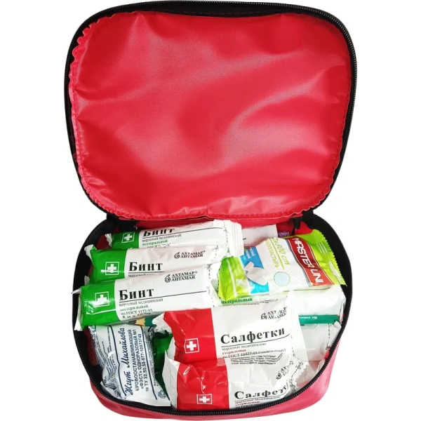 Аптечка первой помощи для учебных и общеобразовательных учреждений ФЭСТ  по приказу №261н с наполнителем (текстильная сумка)