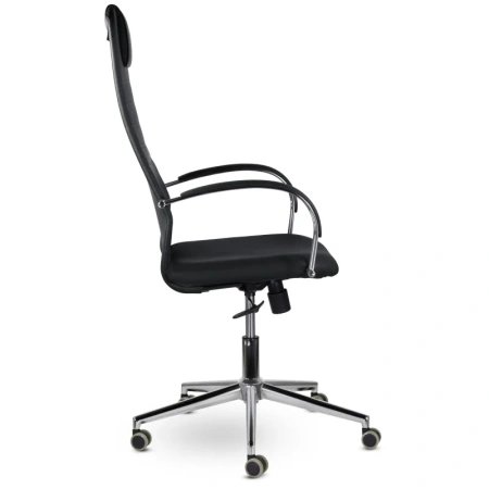 Кресло для руководителя Соло чёрное (экокожа, металл)