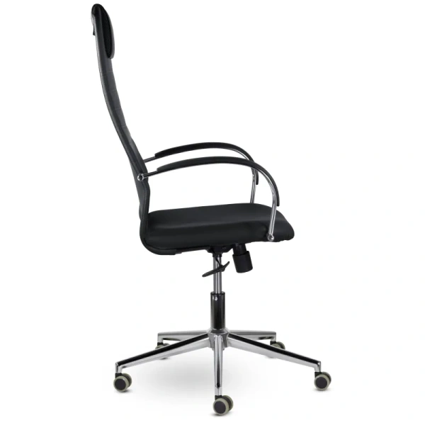 Кресло для руководителя Соло чёрное (экокожа, металл)