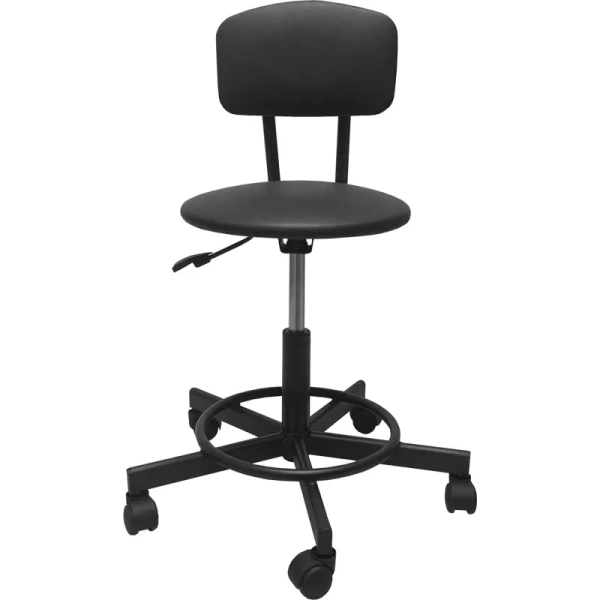 Стул лабораторный Easy Chair 231PPU РС97/РС12 с опорой для ног черный   (экокожа, металл)