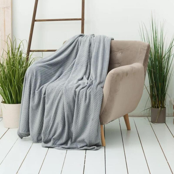 Плед Casa Conforte Nonna Inspiration микрофибра 200х220 см серый