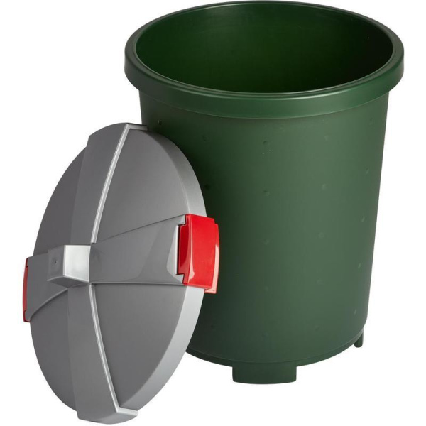 Бак 45л пластик, зеленый для пищ./непищ. прод.крышка-защелки