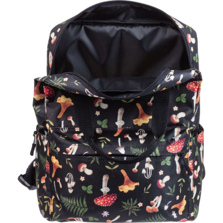 Рюкзак Комус Класс (№1 School) Квадро Грибы черный