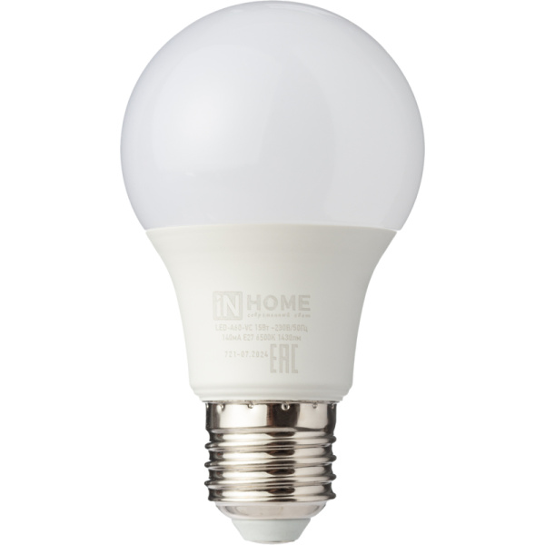 Лампа светодиодная In Home LED-A60-VC 15Вт Е27 6500К 1430Лм матовая