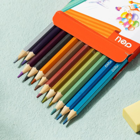 Карандаши цветные Deli 12 цветов шестигранные (EC127-12)