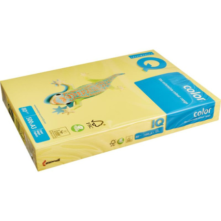 Бумага цветная для офисной техники IQ Color (А3, 80 г/кв.м, CY39-канареечно-желтый, 500 листов)