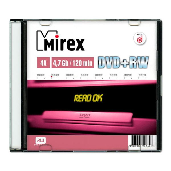 Диск DVD+RW 4x Mirex Slim/1 UL130022A4S