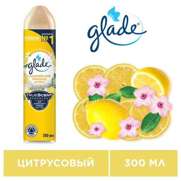 Освежитель воздуха Glade Сицилийский лимонад и мята 300 мл