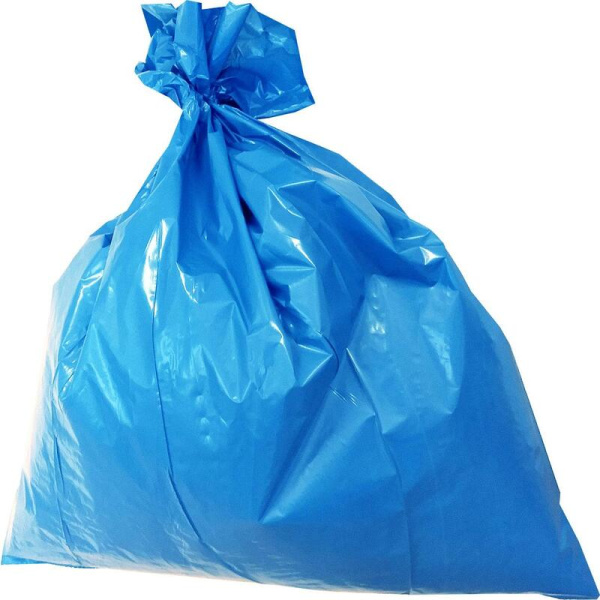 Мешки для мусора на 120 л Luscan синие (ПНД, 18 мкм, в рулоне 20 штук,  70х110 см)