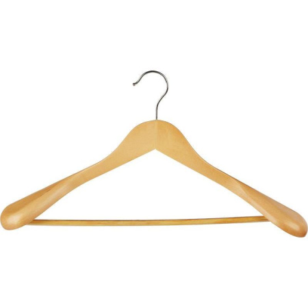Вешалка-плечики анатомическая деревянная Attache с перекладиной (размер 50-52, клен)