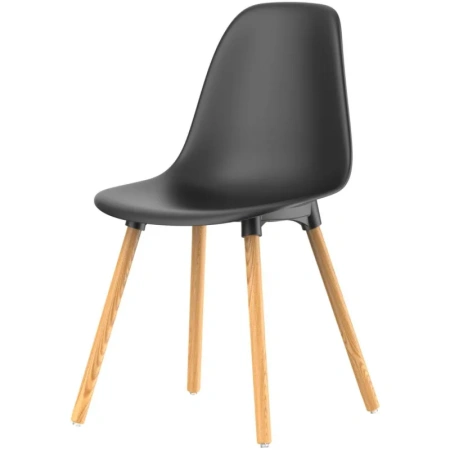 Стул обеденный Brava чёрный (пластик, массив дерева)