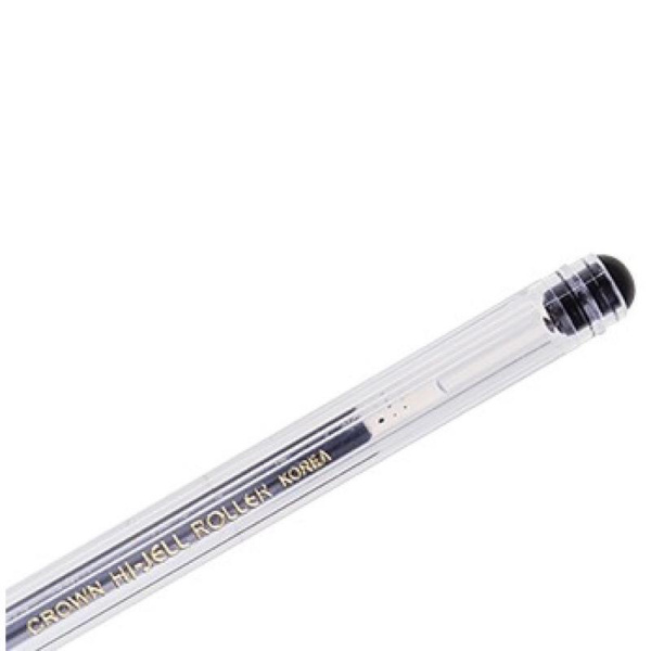 Ручка гелевая неавтоматическая Crown Hi-Jell черная (толщина линии 0.35  мм)