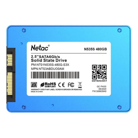 SSD накопитель Netac N535S 480 ГБ (NT01N535S-480G-S3X) SSD накопитель Netac N535S 480 ГБ (NT01N535S-480G-S3X)