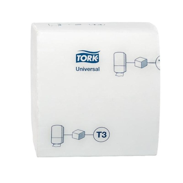 Бумага туалетная листовая Tork T3 1-слойная 40 пачек по 250 листов   (артикул производителя 114272)